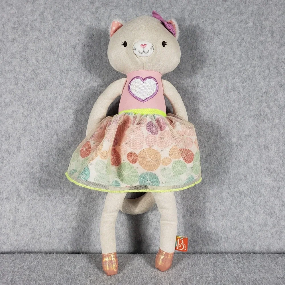 B. is for Bonbon Plush‎ Cat Doll Pink Floral Dress Ballet Shoes Heart Purple Bow